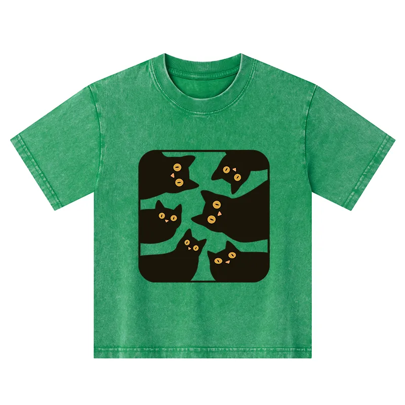 Tokyo-Tiger Cats Are Watching You Kids Washed T-Shirt