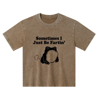 Tokyo-Tiger Farting Frog Japanese Kids Washed T-Shirt