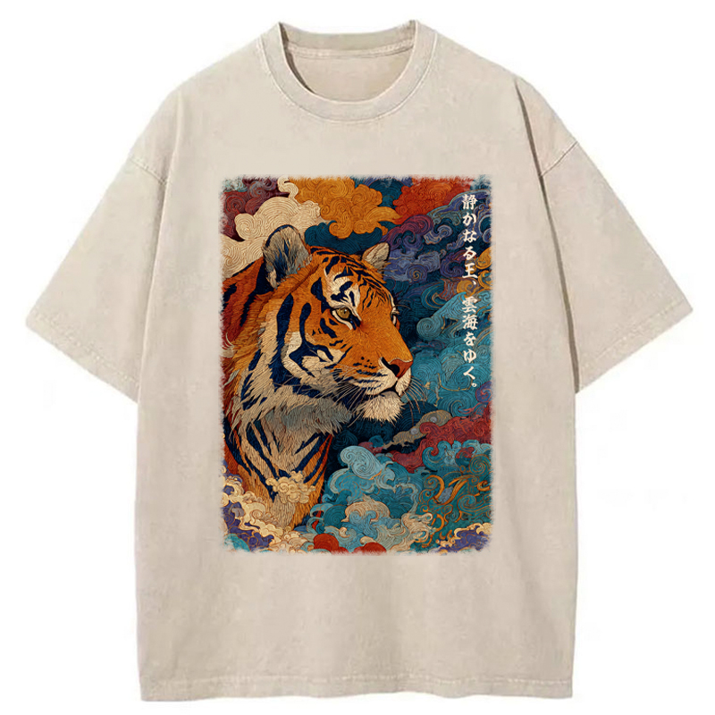 Tokyo-Tiger Tiger Of The Cloud Sea Washed T-Shirt