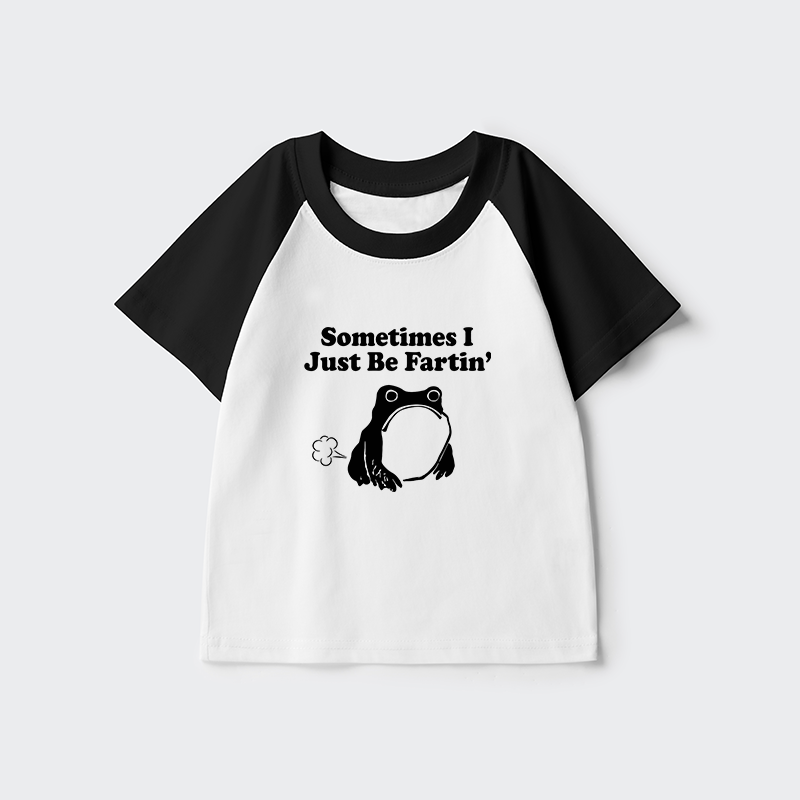 Tokyo-Tiger Farting Frog Japanese Kids Raglan T-shirt