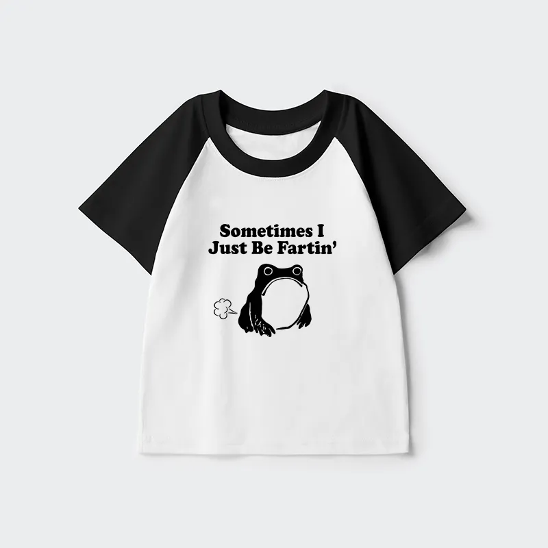 Tokyo-Tiger Farting Frog Japanese Kids Raglan T-shirt
