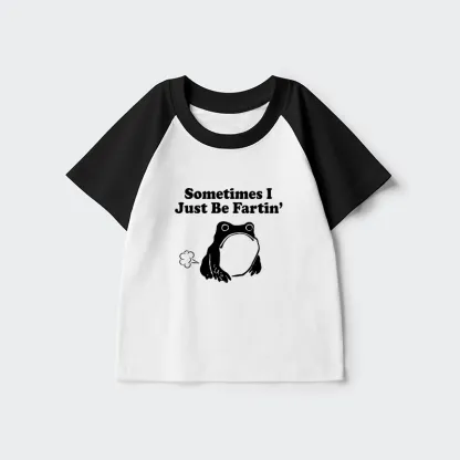 Tokyo-Tiger Farting Frog Japanese Kids Raglan T-shirt