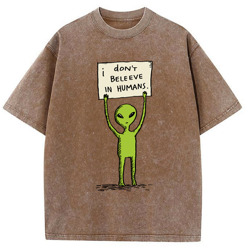 Tokyo-Tiger Certified Human Skeptic Washed T-Shirt