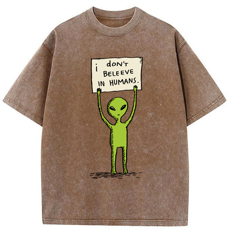 Tokyo-Tiger Certified Human Skeptic Washed T-Shirt