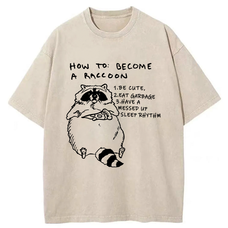 Tokyo-Tiger How To Become A Raccoon Washed T-Shirt