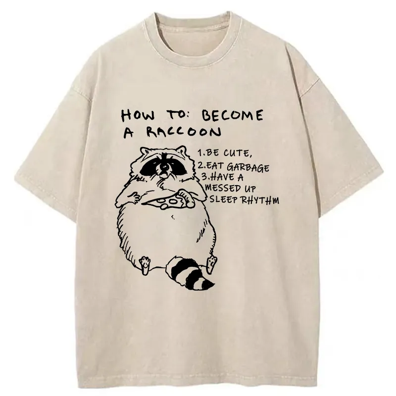 Tokyo-Tiger How To Become A Raccoon Washed T-Shirt