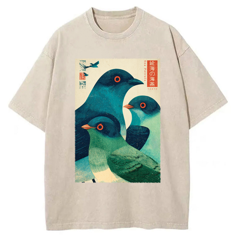 Tokyo-Tiger Petrels Of The Painted Sea Washed T-Shirt