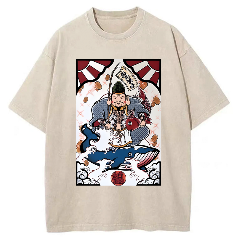 Tokyo-Tiger Ebisu And The Waves Washed T-Shirt