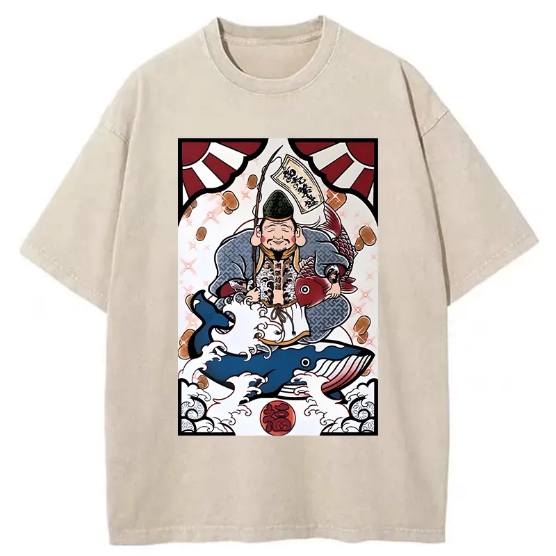 Tokyo-Tiger Ebisu And The Waves Washed T-Shirt