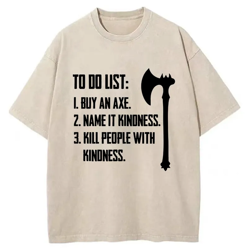 Tokyo-Tiger Axe Joke Washed T-Shirt