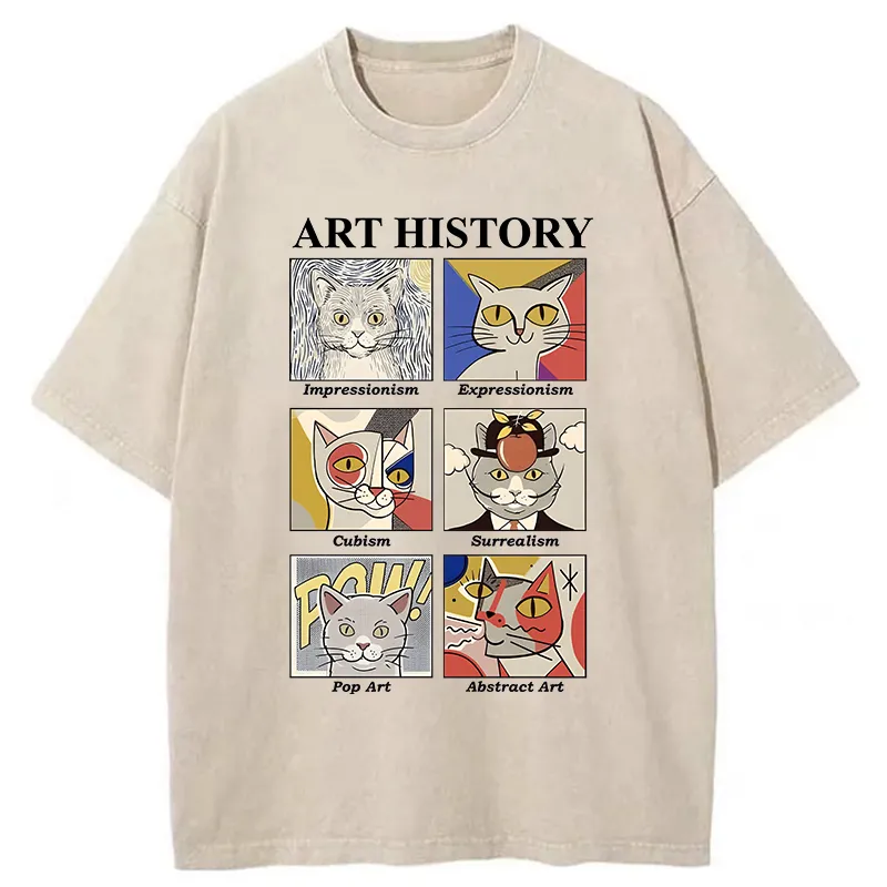 Tokyo-Tiger Art History About Cats Washed T-Shirt