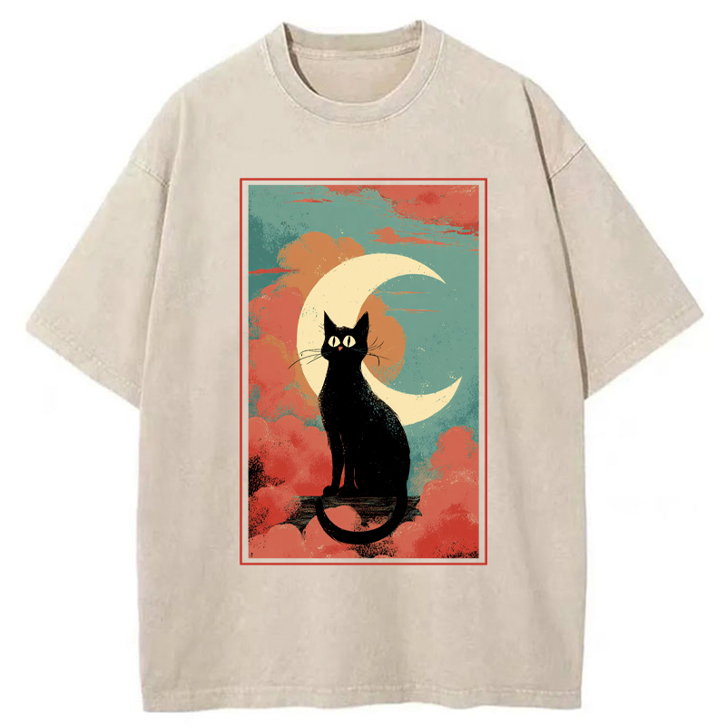 Tokyo-Tiger The Crescent Watcher Washed T-Shirt