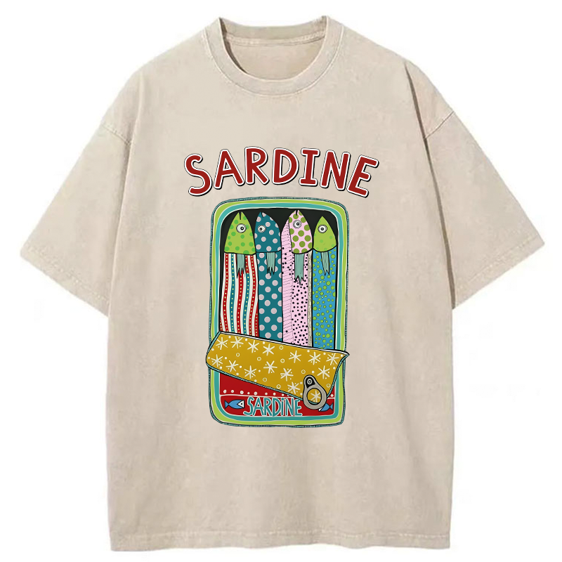 Tokyo-Tiger Colorful Sardines Washed T-Shirt