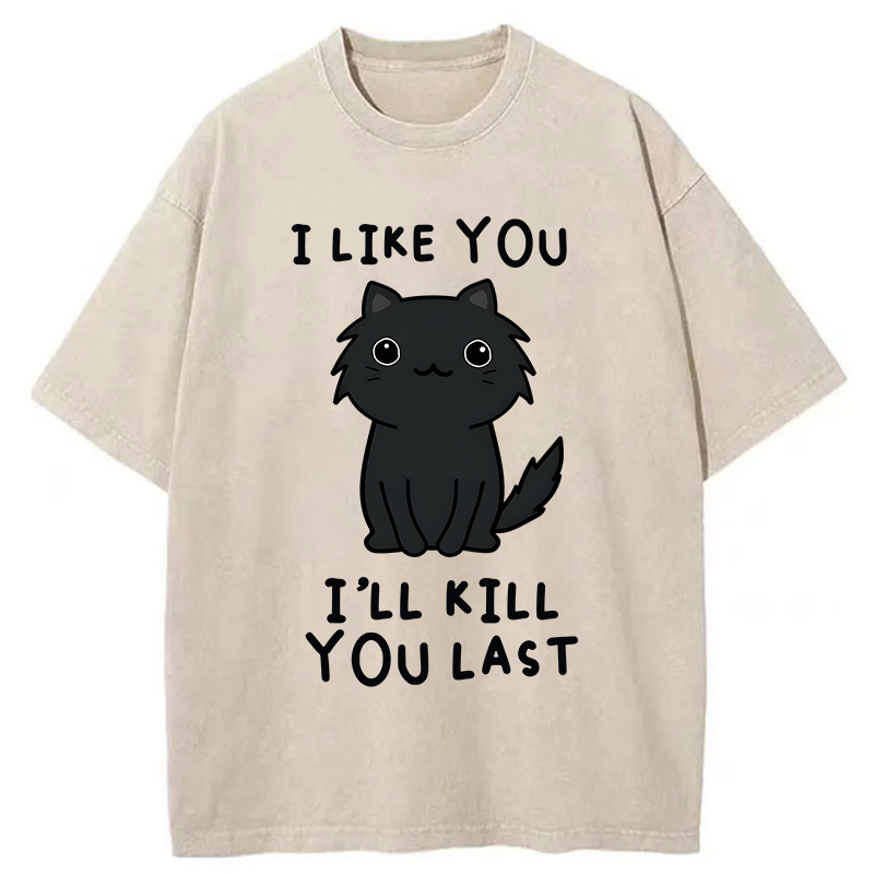Tokyo-Tiger Black Cat Preparing For Assassination Washed T-Shirt