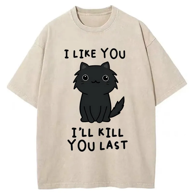 Tokyo-Tiger Black Cat Preparing For Assassination Washed T-Shirt