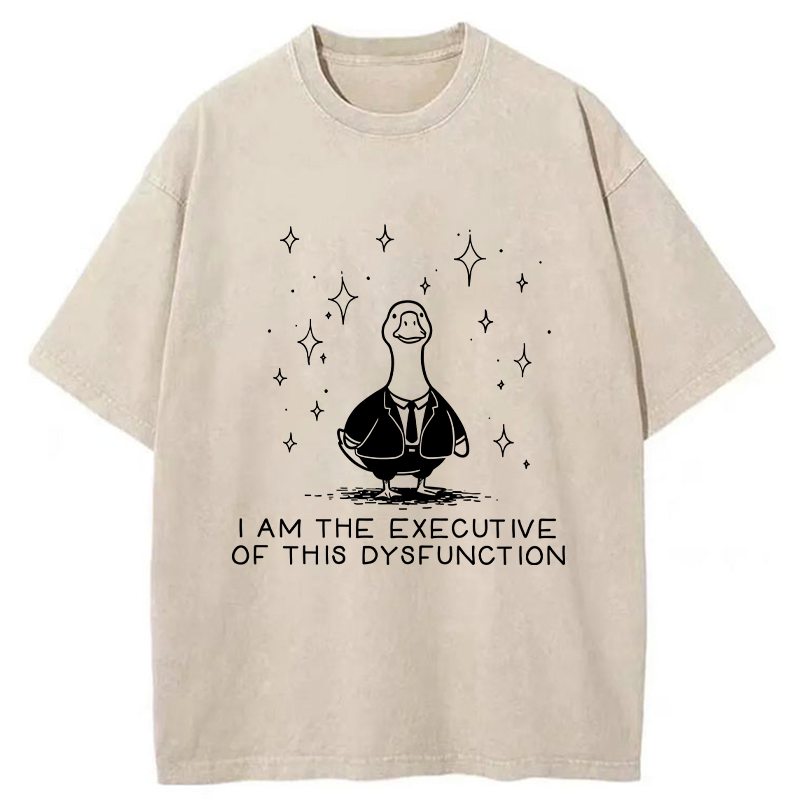 Tokyo-Tiger Working Duck Meme Washed T-Shirt