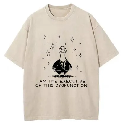 Tokyo-Tiger Working Duck Meme Washed T-Shirt