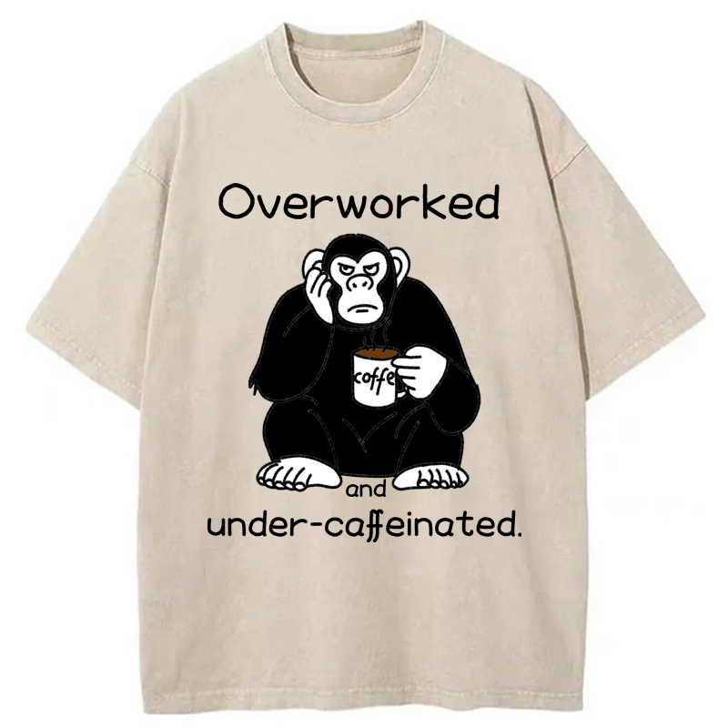 Tokyo-Tiger Overworked And Under-caffeinated Washed T-Shirt