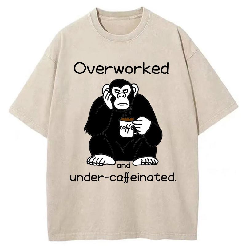 Tokyo-Tiger Overworked And Under-caffeinated Washed T-Shirt