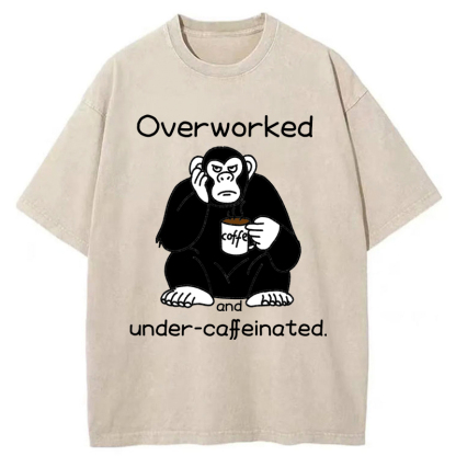 Tokyo-Tiger Overworked And Under-caffeinated Washed T-Shirt
