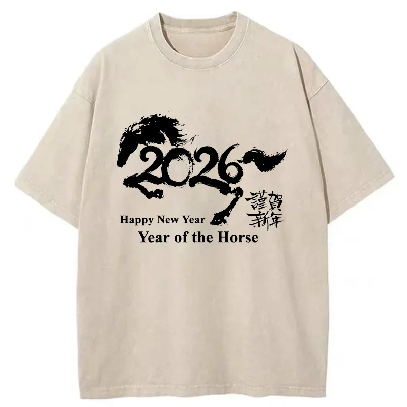 Tokyo-Tiger Year of the Horse 2026 Washed T-Shirt Sale