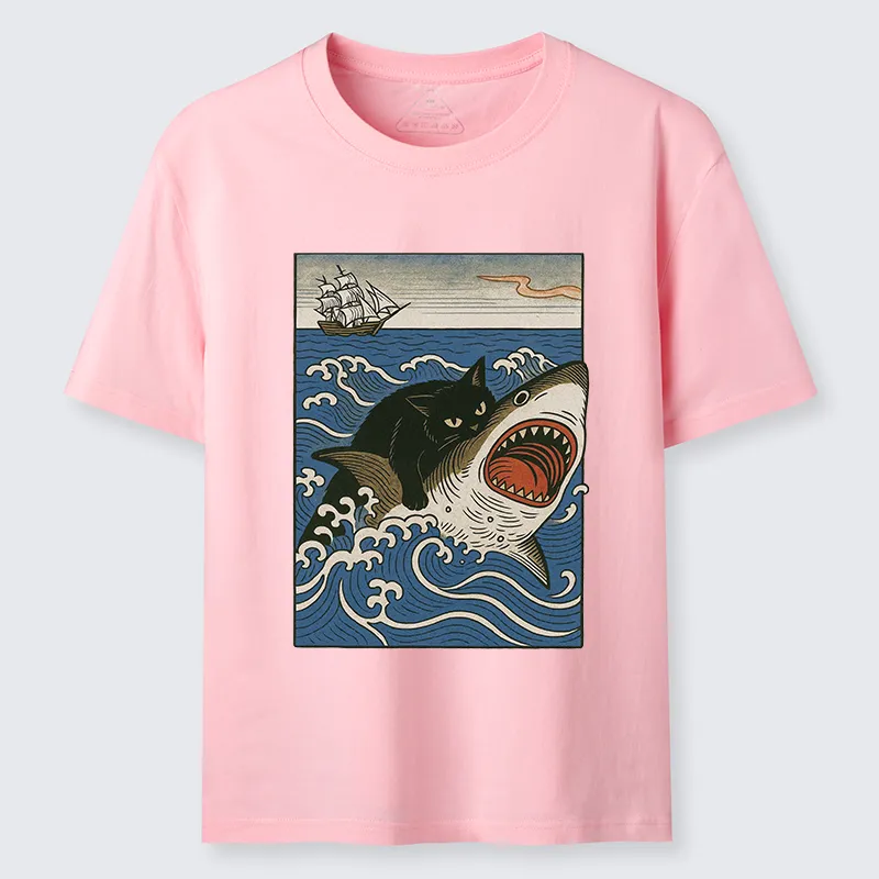 Tokyo-Tiger Cat Hunting Shark Classic T-Shirt