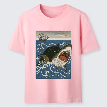 Tokyo-Tiger Cat Hunting Shark Classic T-Shirt
