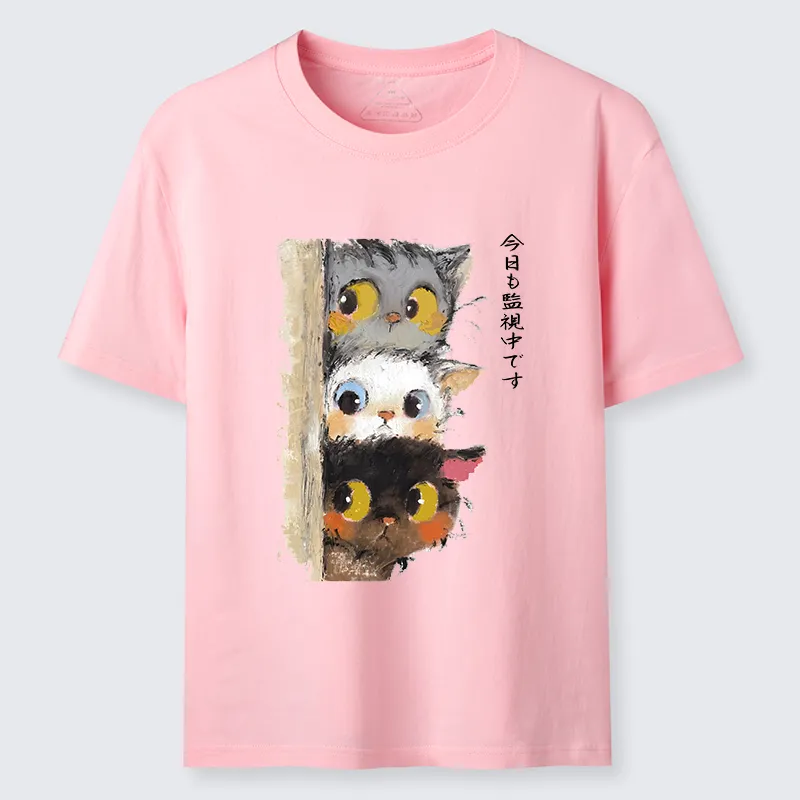 Tokyo-Tiger Three Cats Secretly Monitor Their Owner Classic T-Shirt