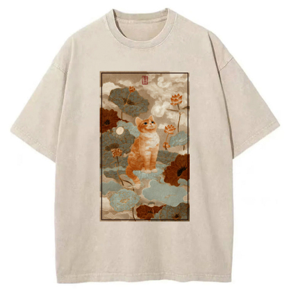 Tokyo-Tiger Lotus Pond Serenity Washed T-Shirt