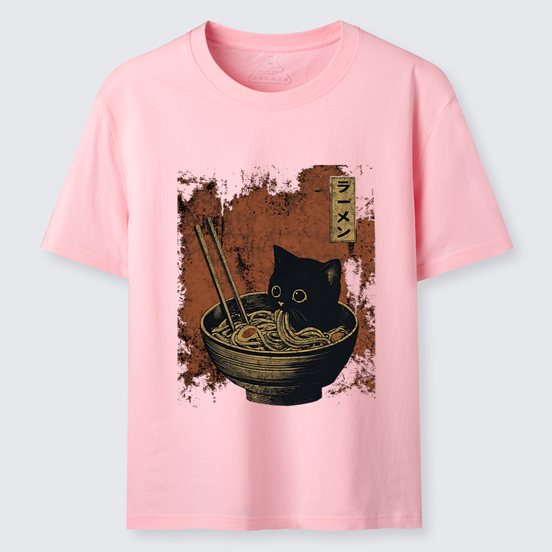 Tokyo-Tiger Retro Cat Eating Japan Ramen Classic T-Shirt