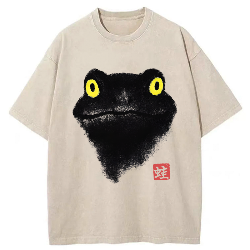 Tokyo-Tiger Ink Painting Of A Frog Washed T-Shirt