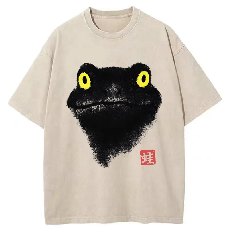Tokyo-Tiger Ink Painting Of A Frog Washed T-Shirt