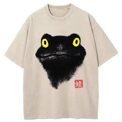 Tokyo-Tiger Ink Painting Of A Frog Washed T-Shirt
