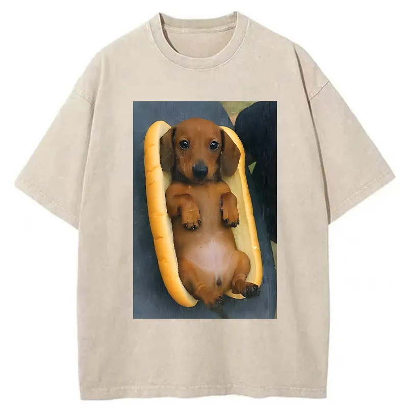 Tokyo-Tiger Dachshund Funny Washed T-Shirt
