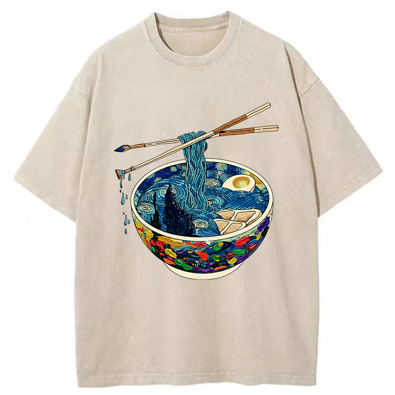 Tokyo-Tiger Van Gogh's Ramen Washed T-Shirt