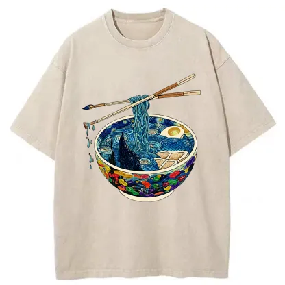 Tokyo-Tiger Van Gogh's Ramen Washed T-Shirt
