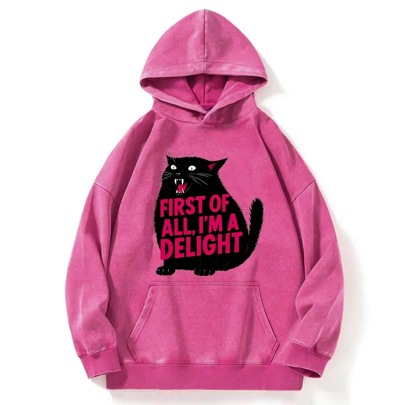 Tokyo-Tiger Roaring Black Cat Washed Hoodie