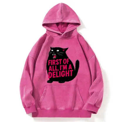 Tokyo-Tiger Roaring Black Cat Washed Hoodie