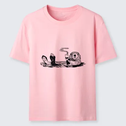 Tokyo-Tiger Otter Drinking Coffee Classic T-Shirt