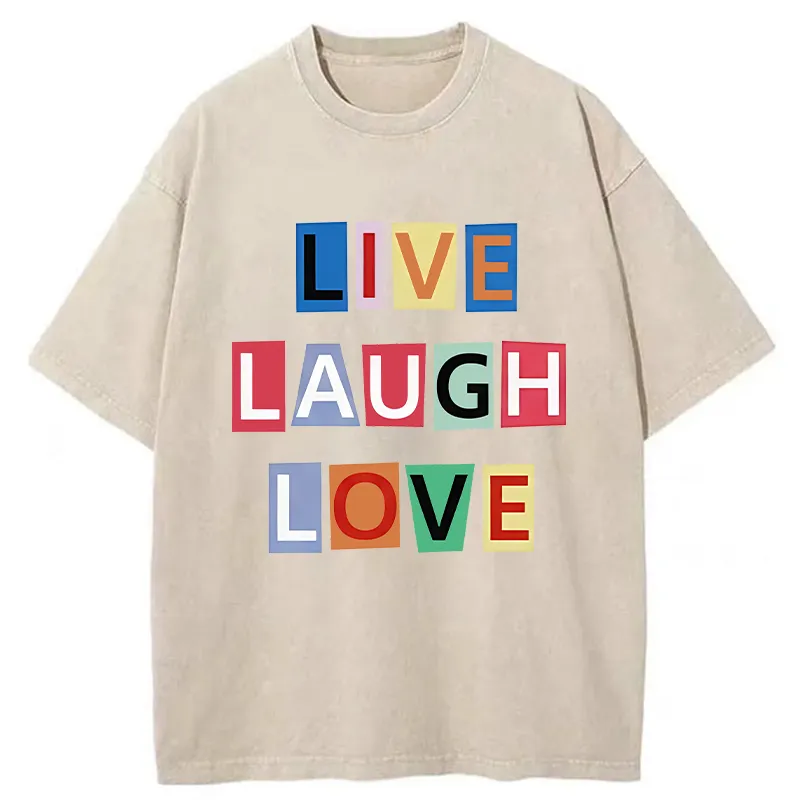 Tokyo-Tiger Live Laugh Love Washed T-Shirt
