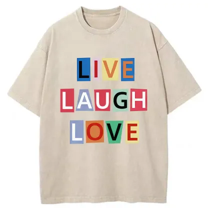 Tokyo-Tiger Live Laugh Love Washed T-Shirt