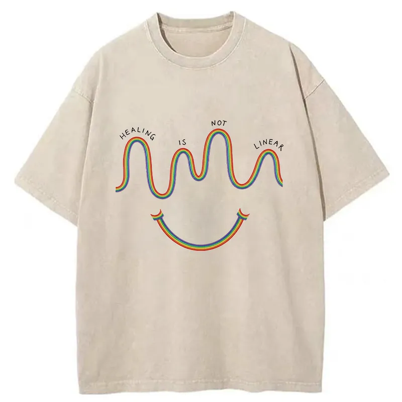 Tokyo-Tiger Face Treatment With A Smile Washed T-Shirt