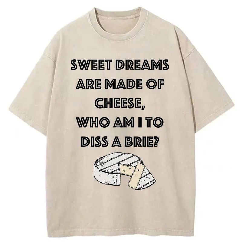 Tokyo-Tiger Funny Cheese Music Washed T-Shirt Sale