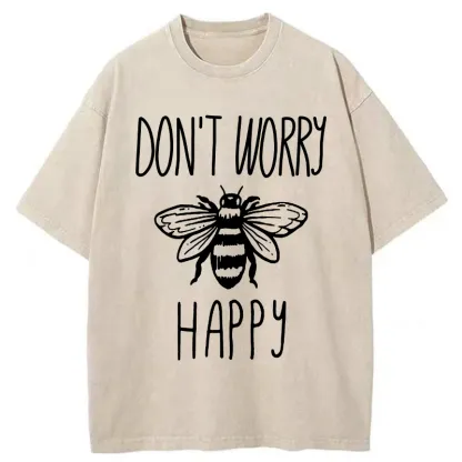 Tokyo-Tiger Don’t Worry Be Happy Washed T-Shirt