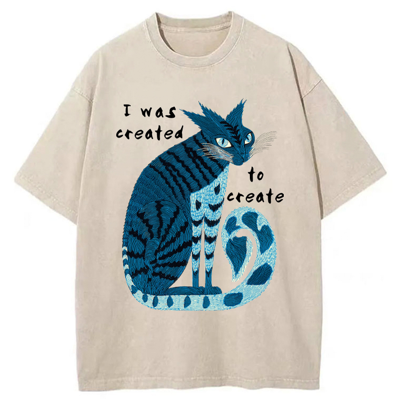 Tokyo-Tiger I Was Created To Create Washed T-Shirt