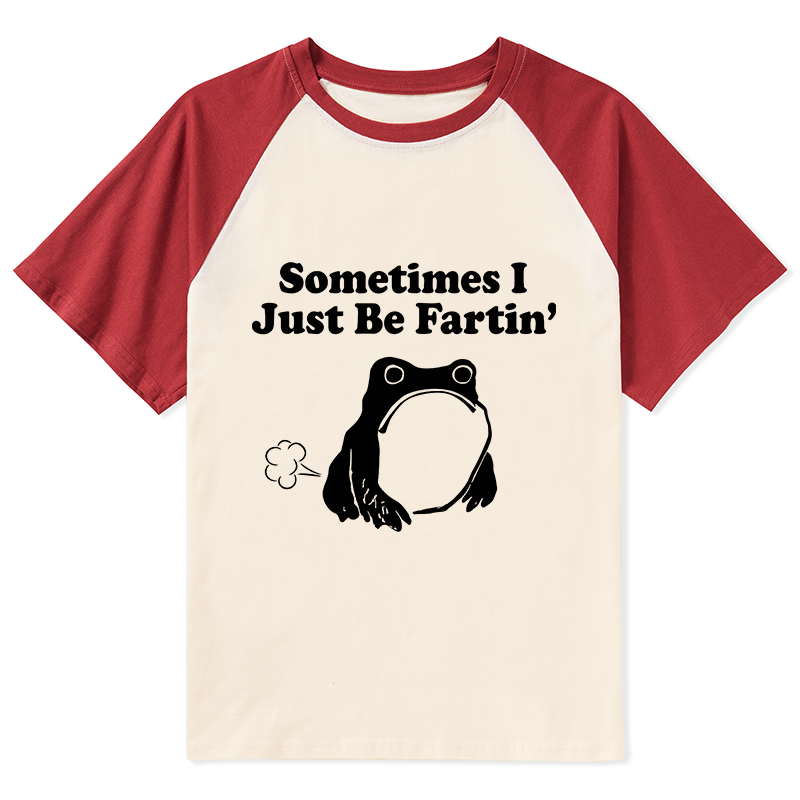 Tokyo-Tiger Farting Frog Japanese Raglan T-shirt
