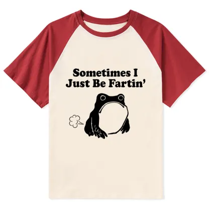 Tokyo-Tiger Farting Frog Japanese Raglan T-shirt