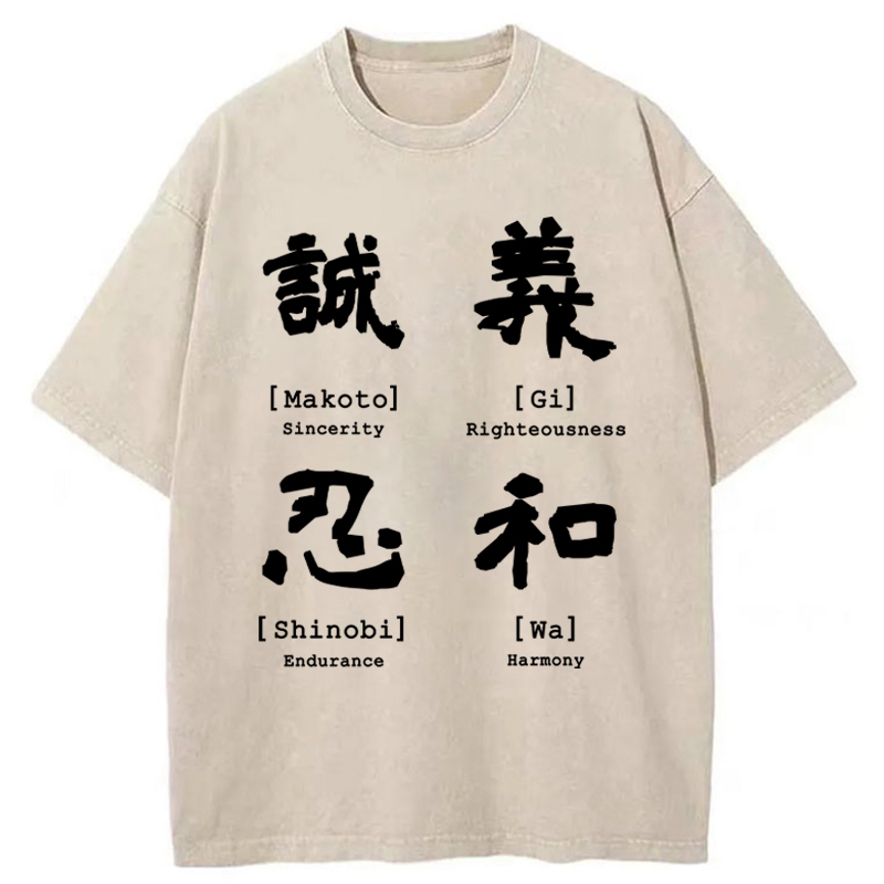 Tokyo-Tiger The Code Of Inner Strength Washed T-Shirt