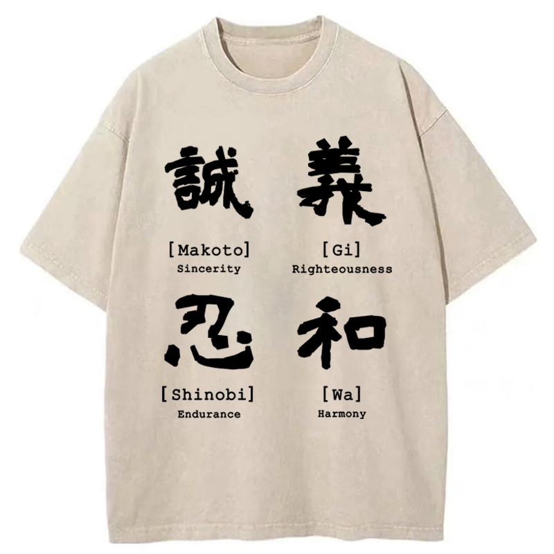 Tokyo-Tiger The Code Of Inner Strength Washed T-Shirt