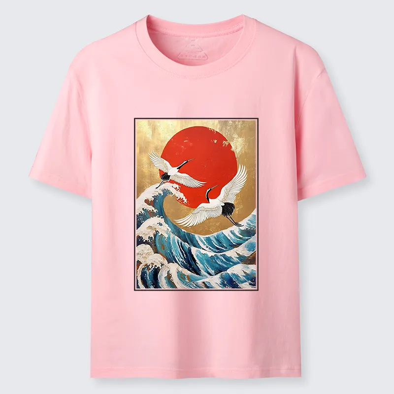 Tokyo-Tiger Cranes And Waves Ukiyo-e Classic T-Shirt